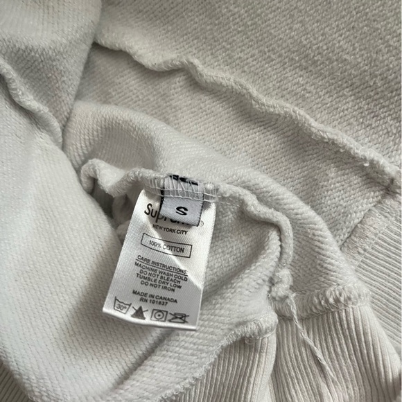 [S]Supreme Comme Des Garcons Split White Hoodie with Black Logo - Picture 5 of 11